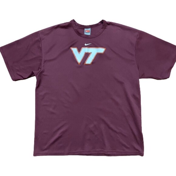 Nike Team Vintage Y2K Virginia Tech Hokies Maroon Orange Polyester Men's XL - Picture 1 of 7